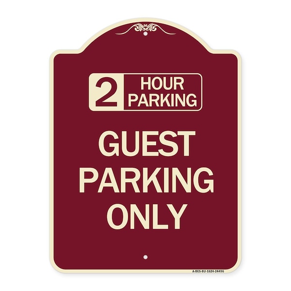 Signmission 2 Hour Parking Guest Parking Only Heavy-Gauge Aluminum Architectural Sign, 24" x 18", BU-1824-24496 A-DES-BU-1824-24496 - main
